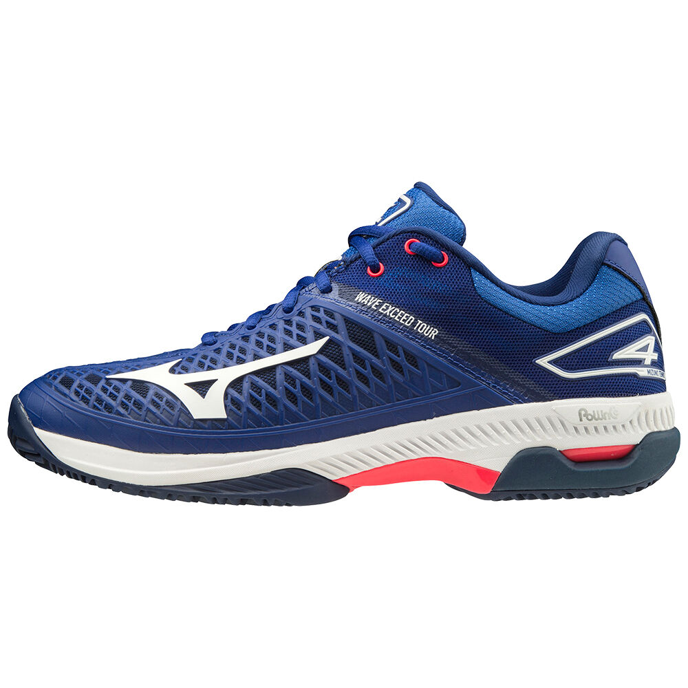 Mizuno Wave Exceed Tour 4 Cc Férfi Teniszcipő Kék/Fehér/Rózsaszín UGV804257